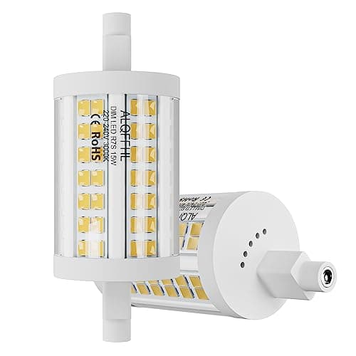 Image of R7S LED Bulb 78mm 15W, Double Ended J Type Flood Lights (150W Halogen Bulb Equivalent), 3000K 2000 Lumen, Ceiling Wall Security Floor Standing Dimmable Lamp for Household/Work, Pack of 2(Warm White)