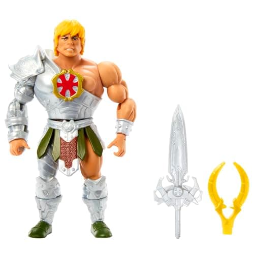 Image of Masters of the Universe Origins Action Figure, Rise of Snake Men Armor He-Man, Articulated Collectible MOTU Toy with Accessory and Mini Comic, HKM64