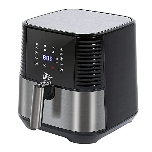 Image of Air Fryer, Uten 5.5L Oil Free Air Fryers Oven for Home Use, LED Screen with Digital Display, Timer and Fully Adjustable Temperature Control for Healthy Oil Free & Low Fat, with Recipe, 1700W