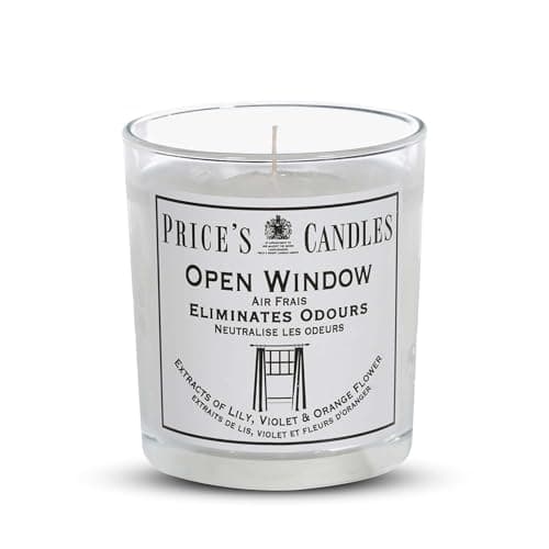 Image of Price's - Open Window Jar Candle - Odour Eliminating Candle - Made With Lily, Violet And Orange Flower Extracts - Clean, Fresh, Quality Fragrance - Long Lasting Scent