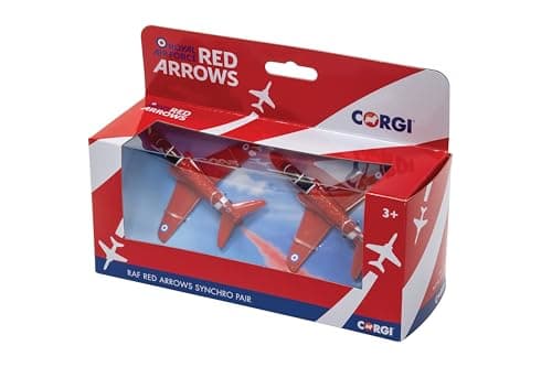 Image of Corgi CS90687 Red Arrows Synchro Pair Twin Pack Model Airplane - Diecast Planes & Aircraft Models for Ages 3+, Die Cast Plane, Toy Airplanes - Gift for Young Aviation Fans, Birthday Gifts for Him