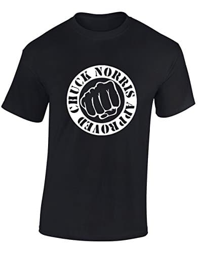 Image of Crown Designs Chuck Norris Approved Martial Arts Inspired for Men & Teenagers T-Shirts Tops - Black/Large