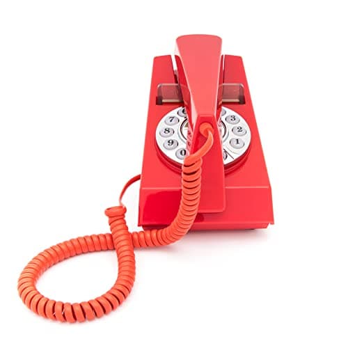 Image of GPO Trim Phone, Push Button Retro Landline Corded Telephone, Authentic Bell Ring for Home, Hotels- (Red)