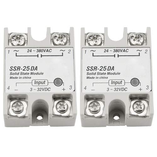 Image of BGTXINGI 2PCS SSR-25DA 10DA 40DA Single-Phase DC Solid State Relay Module Load 24-380VAC Controlled Module Input 3-32V DC for Industrial Automation Process (SSR-25DA)