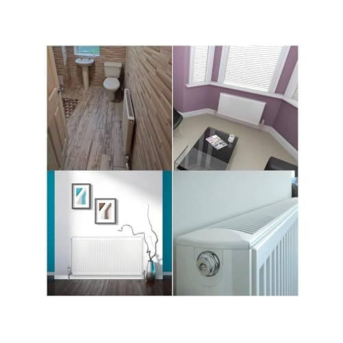 Image of Future Build Supplies Ltd Stelrad Premium Softline Compact K1 Single Panel Radiator 600mm High x 700mm Length with Curved Top Grille & End Panels