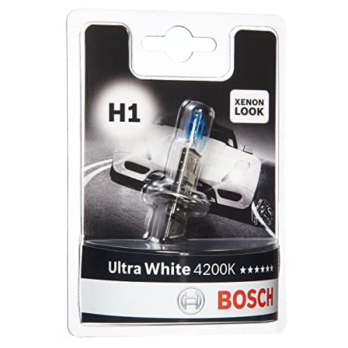 Image of Bosch H1 (448) Ultra White Halogen Headlight Bulb, 12 V 55 W, Modern White LED Look - Socket Type P14,5s - 1 Replacement Car Light Bulb