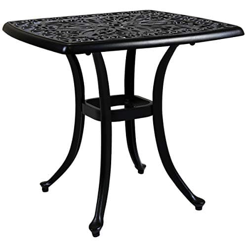 Image of CHARLES BENTLEY Cast Aluminium Black Side Table Patio Poolside Garden Furniture