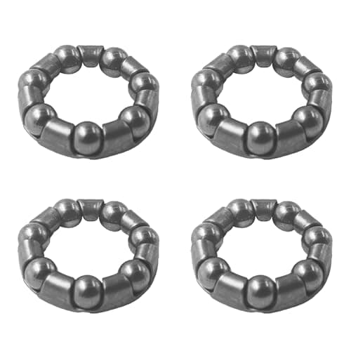 Image of bociloy 4Pcs 1/4" x 7 Balls Bicycle Ball Bearing Retainer, Bike Wheel Hub Bearings for Front Rear Axle Replacement, Crank Bottom Bracket Repair Parts for Mountain Road Kids Bikes