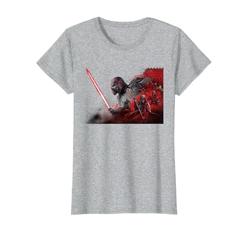 Image of Star Wars Rise of Skywalker Kylo Knights of Ren T-Shirt, Women, Heather Grey, Medium