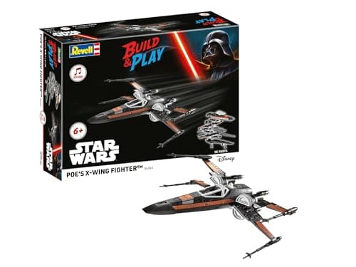 Image of Revell 06564 Build & Play: Star Wars Poe's X-Wing Fighter - With Authentic Sounds - 1:78 Scale Unbuilt Pre-coloured Click-Together Toy - 18 Parts - From 6 Years+