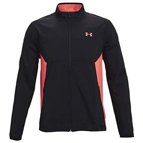 Image of Under Armour Men's Storm Windstrike Full-Zip Jacket, Black (001)/Venom Red, L