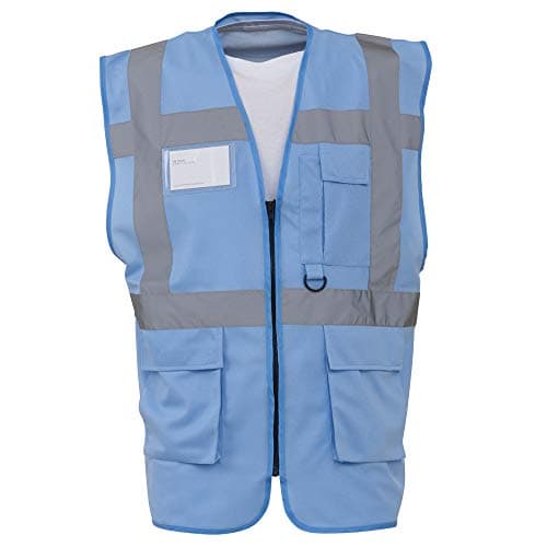 Image of Yoko Hi-Vis Premium Executive/Manager Waistcoat/Jacket (Pack of 2) (2XL) (Sky Blue)