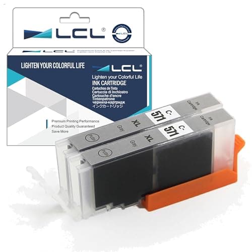 Image of LCL Compatible Ink Cartridge CLI-571 CLI-571XL CLI-571XLGY (2 Grey) Replacement for Canon PIXMA MG5750 MG5751 MG5752 - Silver MG5753 - Silver MG6850 MG6851 MG6852 - Silver MG6853 - Silver MG7750
