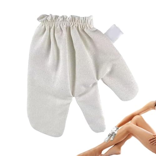Image of Massage Gloves: Raw Silk Body Scrub Mitts, Elastic Wrist Brace for Secure Fit, Nourishing and Rejuvenating Skin Care, For Home, Spa, Bathroom, Shower, Women &