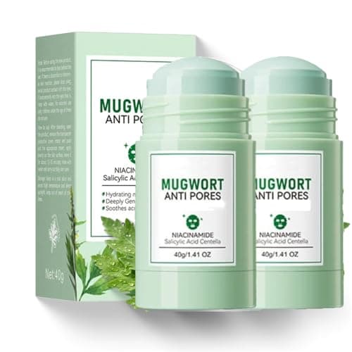 Image of Mugwort Clay Mask Stick - Mugwort Face Masks Skincare - Clay Mask for Pores, Deep Cleaning Grease,Water Oil Balance-Clarify Skin - Daily Face Care for a Lot of Skin Type 2pcs