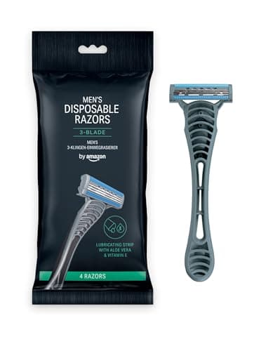 Image of by Amazon 3-Blade Disposable Razors Men Black 4 1 Pack