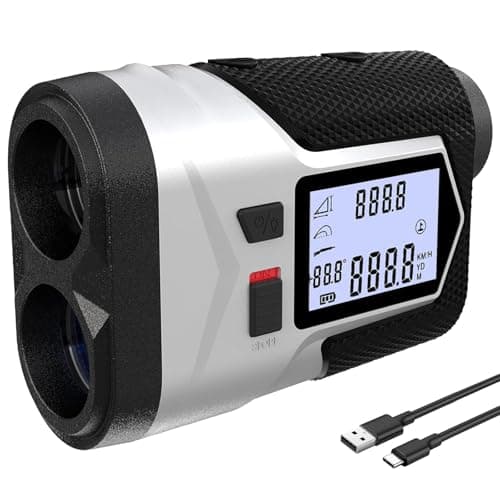 Image of Golf Rangefinder 1200Yds – Rechargeable Laser Distance Finder with Flag Lock, Slope Mode, Side LCD, 6X Magnification, USB-C, for Yardage & Club Selection