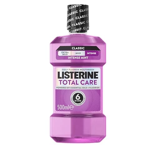 Image of Listerine Total Care Intense Taste Classic Antibacterial Mouthwash (500ml), Fresh Mint Blast Flavour with 6-in-1 Benefits