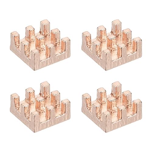 Image of PATIKIL Copper Heatsink 6x6x3mm, 4 Pcs Heat Sink Cooler Radiator for Raspberry Pi Chip CPU Power Transistor FET IC Power Amplifier