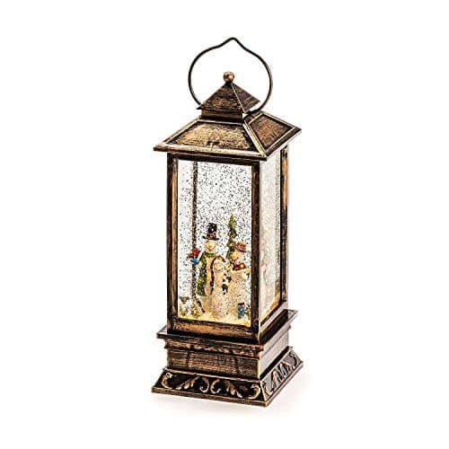 Image of Konstsmide Christmas Decorations LED Snow Globe Lantern Snowman Scene, Water Filled/Water Spinner/Indoor Use (IP20)/Battery Operated 3xC 1.5V (excl.) / Lantern 1 Warm White Diode