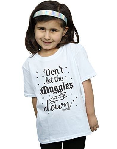 Image of Harry Potter Girls Don't Let The Muggles T-Shirt White 5-6 Years