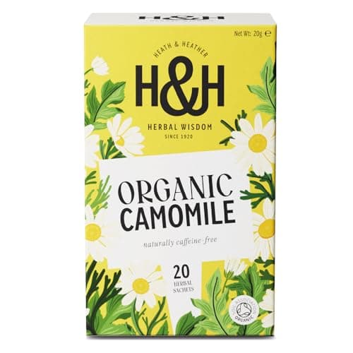 Image of Heath & Heather - Organic Camomile Tea • Gentle Floral Infusion • Naturally Caffeine-Free • Vegan • Soothing & Calming Wellness Tea • 20 Tea Bags