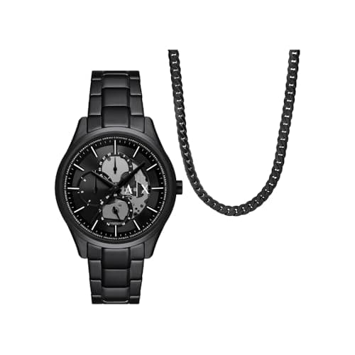 Image of Armani Exchange Men's 42 mm Black Stainless Steel, AX7160SET