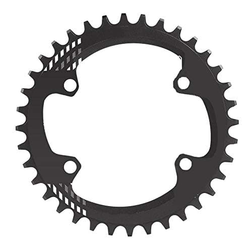 Image of Tbest Narrow Wide Chainring 96mm BCD 32T 34T 36T 38T ycle Single Chain Ring Guard Compatible M6000 M7000 M8000 Mountain Bike (Red/Black, Aluminum Alloy)(36T Black)