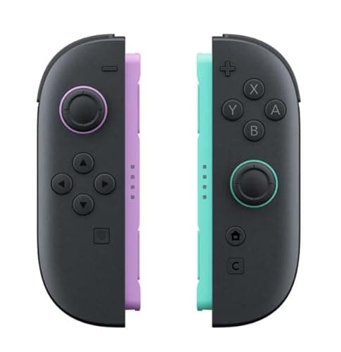Image of Wireless Game Controller Compatible with Nintendo Switch 2 – Left & Right Pair, Ergonomic Design, Rechargeable Battery, Plug & Play - Purple/Green