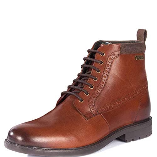 Image of Barbour Mens Hury Leather Work Smart Office Derby Formal Ankle Boots - Tan - 12