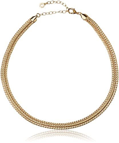 Image of Anne Klein Gold Tone Flat Chain Collar of 23.5cm