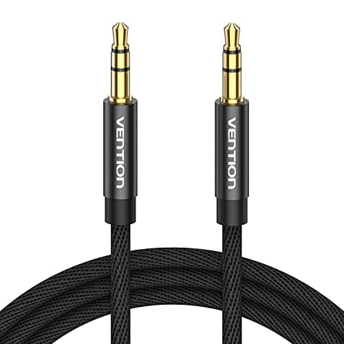 Image of VENTION 3m Nylon Braided Aux Cable - 3.5mm to 3.5mm Stereo Jack for Headset, Car Speaker, Soundbar, PC, Laptop and More