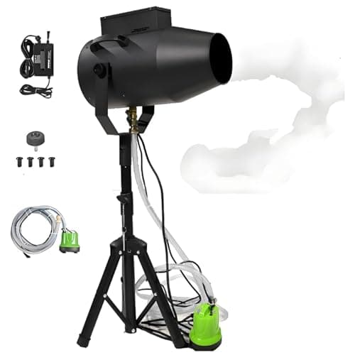 Image of 1000W Professional Stage Foam Machine, Large Outdoor Party Bubble Maker with 6-8m Jet & 20㎡ Coverage, for Garden, Pool, Park & Summer Events (yellow)