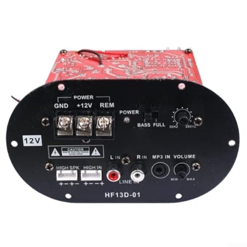 Image of Autilyshop 400W Car Audio Enhancement Module with Bass Control 30Hz-200Hz Adjustable Frequency Dual Mode Full Range Subwoofer Board for 8-10 Inch Speakers Red 138x80mm(Oval)