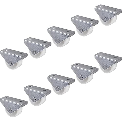 Image of Gedotec Castor Design Fixed Castors with Mounting Plate | Transport Castors for All Floors | Plastic White | Castor | Wheel Diameter 30 mm | Load Capacity 25 kg | Set of 10 Furniture Castors