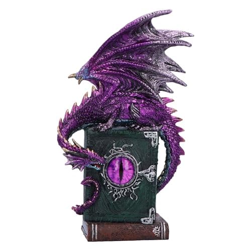 Image of Nemesis Now Dragon Fable 24cm, Resin, Purple, Dragon Figure, Purple Dragon Ornament, Collectable Dragon Giftware, Cast in the Finest Resin, Expertly Hand-Painted, U6702A24