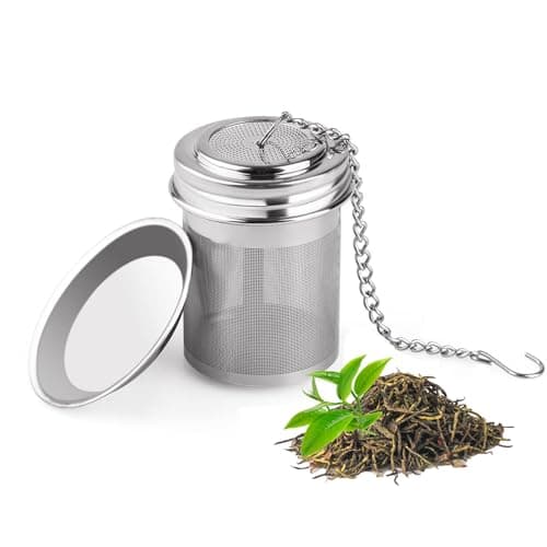 Image of iJiZuo Tea Infuser for Loose Tea, Stainless Steel Tea Filter Cup, Reusable Tea Strainer, Fine Mesh Tea Infuser, for Most Cup Teapot, Tea Filter Holder, Spice