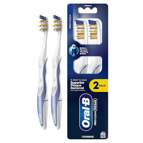 Image of ORAL-B PRO-Clean Pulsar Battery-Powered Toothbrush – Superior 5-Way Plaque Removal – Medium Bristles, 2X