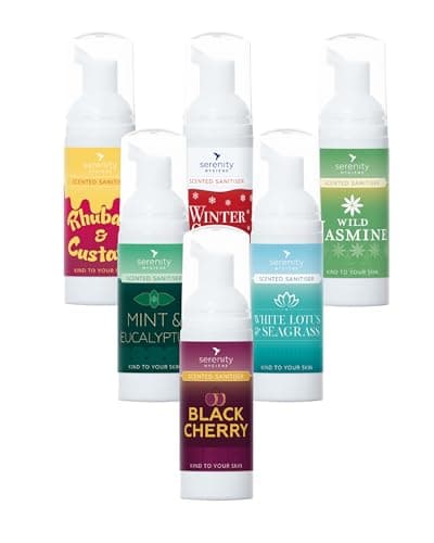 Image of Foaming Hand Sanitiser - Scented Multi Pack - Non Alcohol Hand Sanitizer Great for Schools, Hospitals, Home - Foaming Natural Hand Sanitizer Manufactured in the UK (50 ml (Pack of 6))