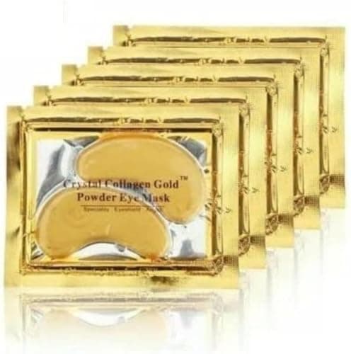 Image of 10 Pair Crystal Collagen 24k Gold Under Eye Gel Pad Face Mask Anti Aging Wrinkle Gel Under Eye Patches, Vegan Cruelty-Free Self Care