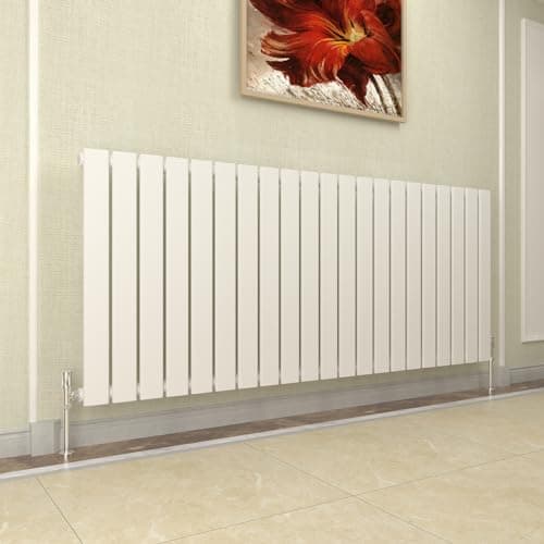 Image of GY Bath Horizontal Radiator White Flat Panel Designer 600x1428mm Single Modern Central Heating Rads