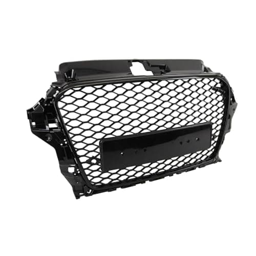 Image of TVP Trade Vehicle Parts.co.uk Compatible With Front Bumper Main Grille Gloss Black RS Style Honeycomb Audi A3 S3 8V 2012-2016