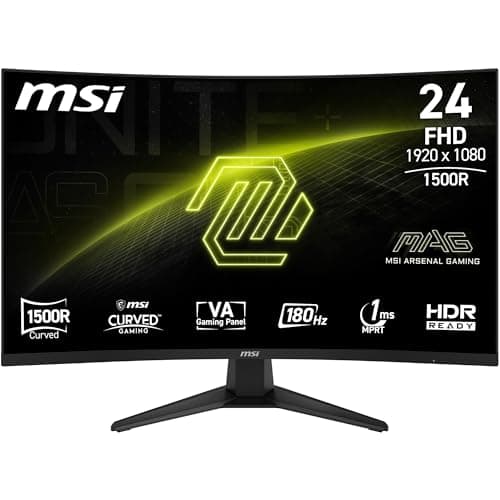 Image of MSI MAG 244C 24 Inch FHD Curved Gaming Monitor - 1500R 1920 x 1080 VA Panel, 1ms, Adaptive Sync - DP 1.2a, HDMI 2.0b CEC