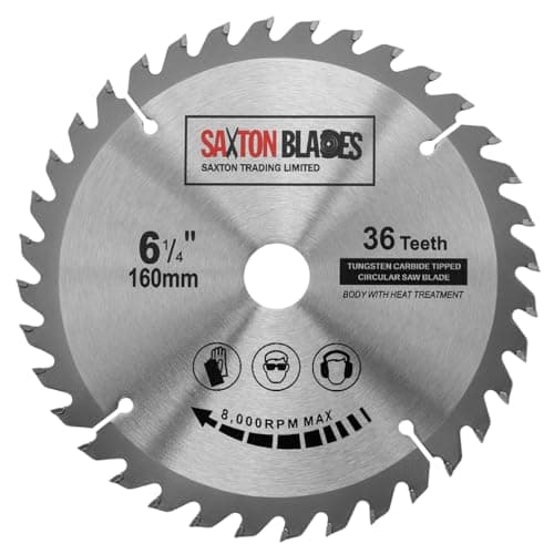 Image of Saxton TCT Circular Wood Saw Blade 160mm x 20mm x 36T for Festool TS55 Bosch Makita etc Fits 165mm Saws