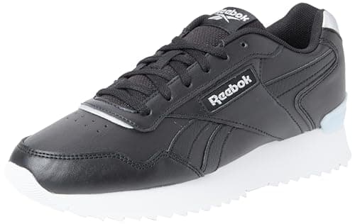 Image of Reebok Women Glide Ripple Clip Sneaker, Black/Silver Met./Feel Good Blue F23-R, 5.5
