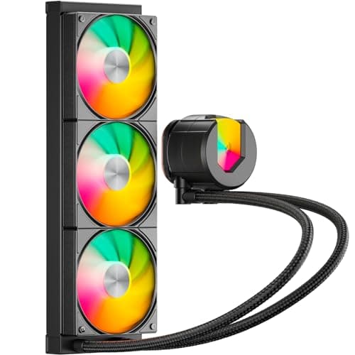 Image of upHere gaming U360KC AIO Cooler ARGB, 360mm Water Cooler CPU, All-in-One Liquid CPU Cooler with U3 Series ARGB 120mm PWM Fans, Intel LGA: 2011/2066(X79/X99 Motherboard)&AMD: AM5/AM4 Compatible - Black
