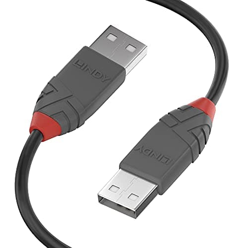 Image of Lindy USB 2.0 Type A to A 0.5m Cable, 480Mbps Data Transfer Speed, Robust Dual Shielded Cable, Compatible with PC. Printer, External Hard Drive Enclosure, Docking Station