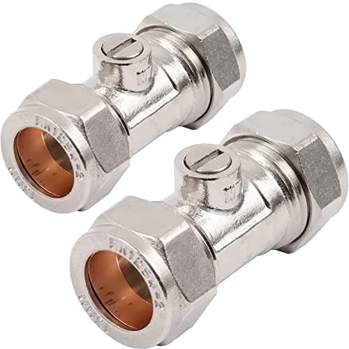 Image of 2 x 15mm Isolation Valves – Reeds – WRAS Approved | Brass Ball Valve Shut Off Tap for Plumbing