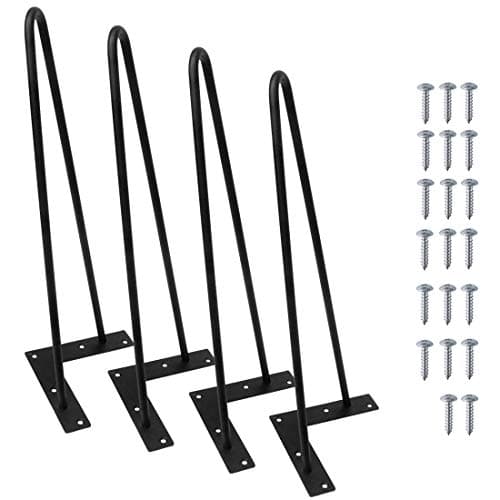 Image of Signstek 16" (40cm Black Hairpin Legs, 3/8" Diameter, Set for 4 Heavy Duty 2 Rods Table Legs, for DIY Desk, Stand, Bench