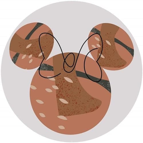 Image of Komar Disney DD1-038 Round Self-Adhesive Fleece Photo Wallpaper by Disney Minnie Terra Diameter 125 cm Children's Room Wall Sticker